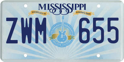 MS license plate ZWM655