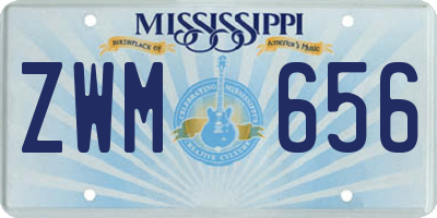 MS license plate ZWM656