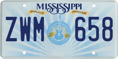 MS license plate ZWM658