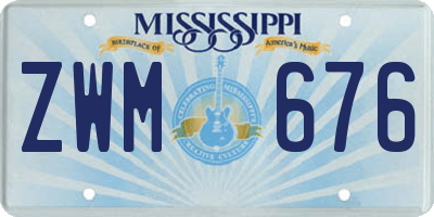MS license plate ZWM676