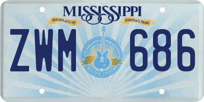 MS license plate ZWM686