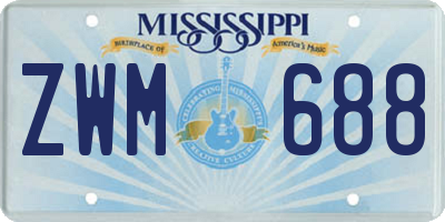 MS license plate ZWM688
