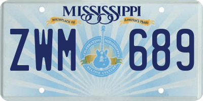 MS license plate ZWM689