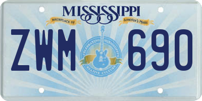 MS license plate ZWM690
