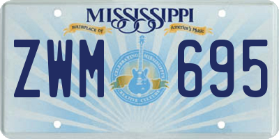 MS license plate ZWM695