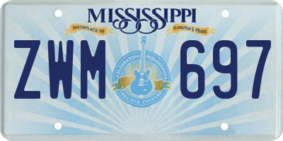 MS license plate ZWM697