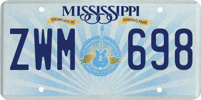 MS license plate ZWM698