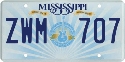 MS license plate ZWM707