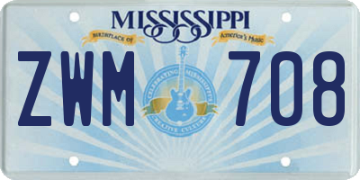 MS license plate ZWM708