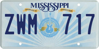 MS license plate ZWM717