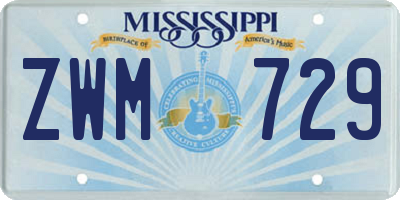 MS license plate ZWM729