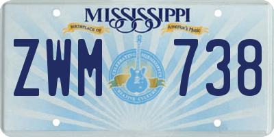 MS license plate ZWM738
