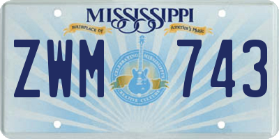 MS license plate ZWM743