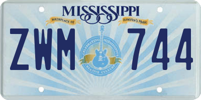 MS license plate ZWM744