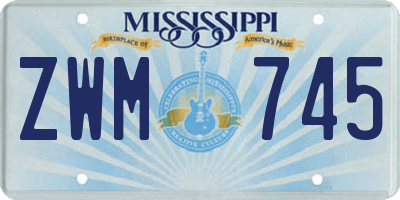 MS license plate ZWM745