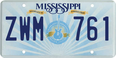 MS license plate ZWM761