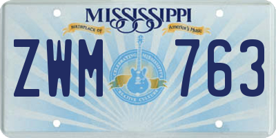 MS license plate ZWM763