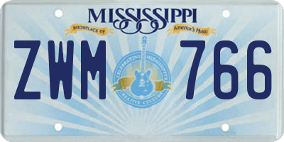 MS license plate ZWM766