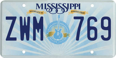 MS license plate ZWM769