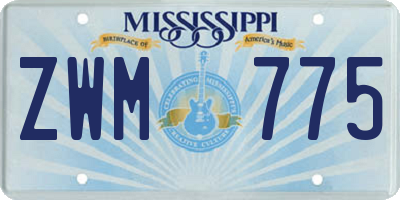 MS license plate ZWM775