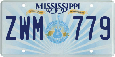 MS license plate ZWM779