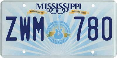 MS license plate ZWM780