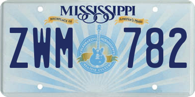 MS license plate ZWM782