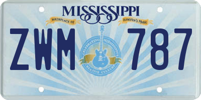 MS license plate ZWM787