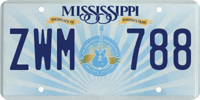 MS license plate ZWM788
