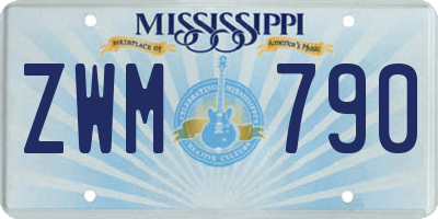 MS license plate ZWM790