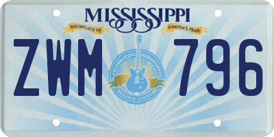 MS license plate ZWM796