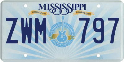MS license plate ZWM797