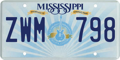 MS license plate ZWM798