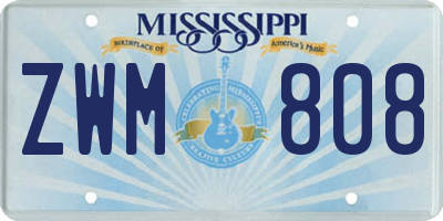 MS license plate ZWM808