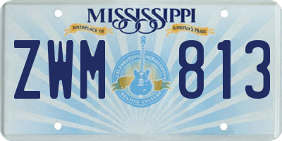 MS license plate ZWM813