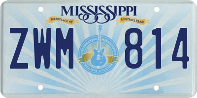 MS license plate ZWM814