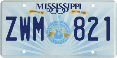 MS license plate ZWM821