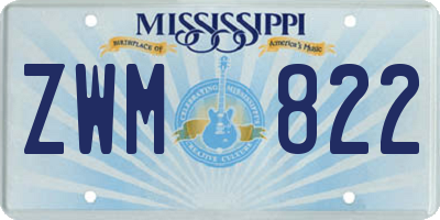 MS license plate ZWM822