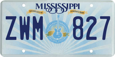 MS license plate ZWM827