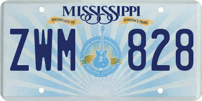 MS license plate ZWM828