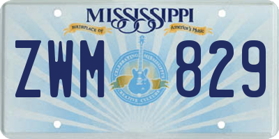 MS license plate ZWM829