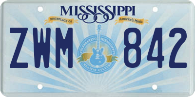 MS license plate ZWM842