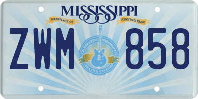 MS license plate ZWM858
