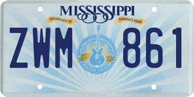 MS license plate ZWM861
