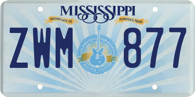 MS license plate ZWM877