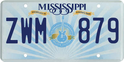 MS license plate ZWM879