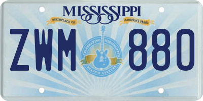 MS license plate ZWM880