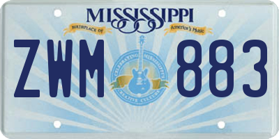 MS license plate ZWM883