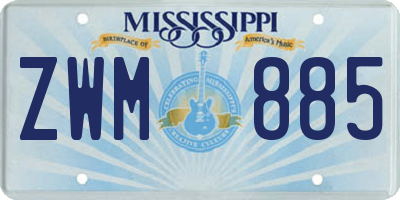 MS license plate ZWM885