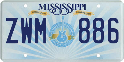 MS license plate ZWM886